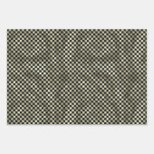 Navy gold metallic checker pattern Christmas Inpakpapier Vel (Voorkant 2)