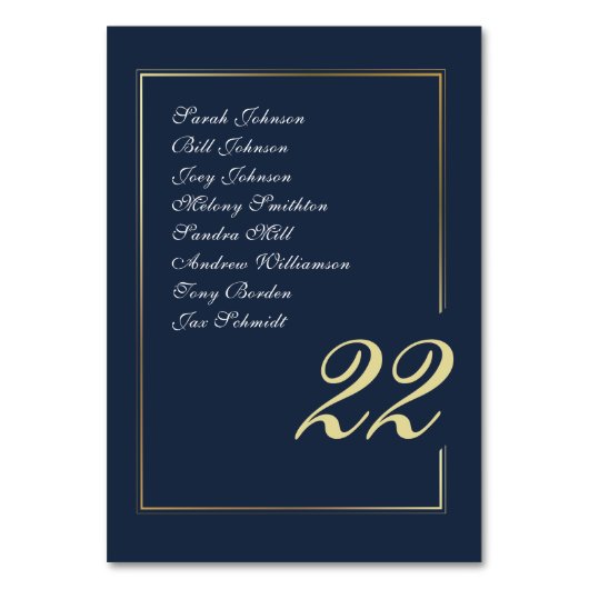Navy Gold Minimal Script Calligraphy Wedding Kaart (Voorkant)