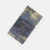 Navy & Gold Modern Waterverf Wedding Servet (Hoek)