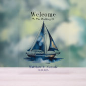 Navy Gold Nautical Boat Gold Wedding Welcome Sign (Neutre)