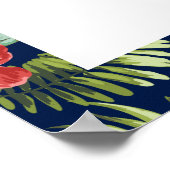 Navy & Gold | Onwelkomstteken Tropical Summer Wedu Poster (Hoek)