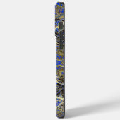 Navy Gold  Peacock Paisley iPhone 4 Case (Achterkant / Links)