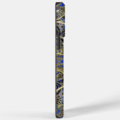 Navy Gold  Peacock Paisley iPhone 4 Case (Achterkant / Rechts)