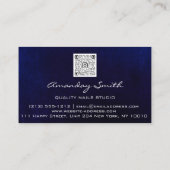 Navy Gold Quality Nail Script QR Code Logo Visitekaartje (Achterkant)