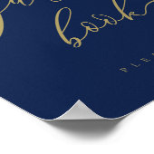 Navy gold Signature Wedding Guest Poster (Hoek)
