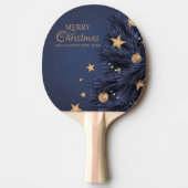Navy Gold Simple Christmas Day Ping pong peddels Tafeltennisbatje (Voorkant)