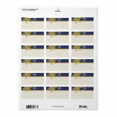 Navy Gold Sneeuwvlok Bruiloft Blank Adresetiketten Etiket (Full Sheet)