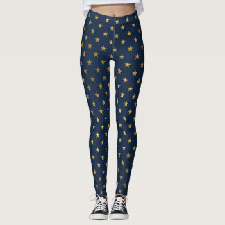 NAVY GOLD STAR ACTIEVE LEGGINGS NIEUWE