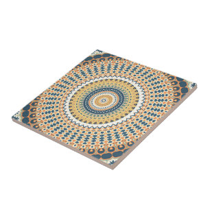 Navy Gold Star Mandala Tegeltje