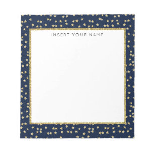Navy & Gold Stars Persoonlijk Notitieblok 5,5 x 6