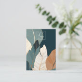 Navy Gold Tropical Leaf Logo Blank Sieraden Displa Visitekaartje (Staand voorkant)