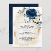 Navy Gold White Champagne Ivoor Rozen Details Informatiekaartje (Voorkant / Achterkant)