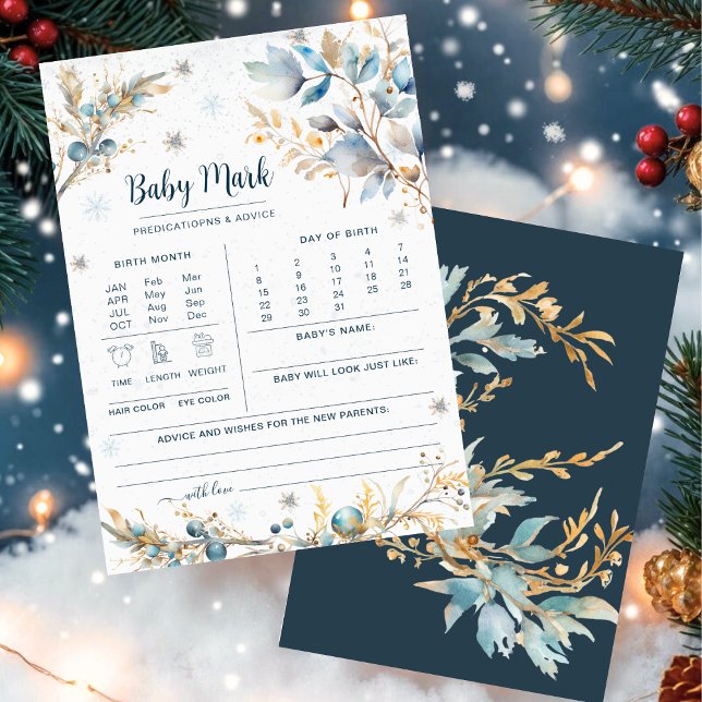 Navy Gold Winter Baby Shower Predictions & Advice  (Creator heeft geüpload)