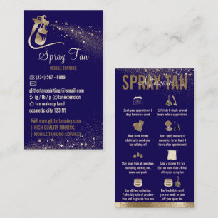 Navy Golden Nazorg Instructies Spray Tanning Visitekaartje