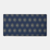Navy | Golden Zinnia Flower Medallions (Recto)