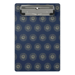 Navy | Golden Zinnia Flower Medallions Mini Klembord