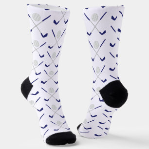 Navy Golf Clubs Pattern Socks Sokken