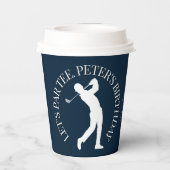 Navy Golfer Verjaardag in stijl Papieren Bekers (Achterkant)