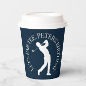 Navy Golfer Verjaardag in stijl Papieren Bekers (Voorkant)