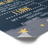 Navy Goud Eerste Reis Rond de Zon Verjaardagsstati Poster (Hoek)