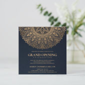 NAVY GOUD KLASSIEKE SIERLIJKE MANDALA GRAND OPENIN KAART (Staand voorkant)