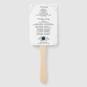 Navy Goud Wit Champagne Ivoor Geometrisch Programm Handwaaier (Achterkant)