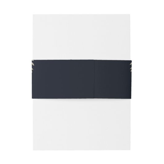 Navy Gouden Bloemenschildering Waterverf Bruiloft Uitnodigingen Wikkel (Achterkant Voorbeeld)