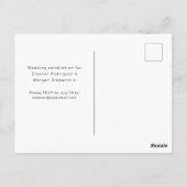 Navy gouden folie bloemen bruiloft briefkaart (Achterkant)