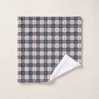 Navy Gray Checkerboard Diamond Pattern Washandje