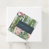 NAVY GRAY FLORAL DESERT CACTI FAUNA VRIJGEZELLENFE BEDANKJES LABELS (In situ)