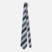 Navy Gray Pink Striped Stropdas (Voorkant)