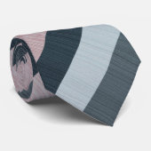 Navy Gray Pink Striped Stropdas (Opgerold)