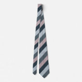 Navy Gray Pink Striped Stropdas (Achterkant)