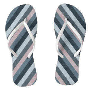 Navy Gray Pink Striped Teenslippers