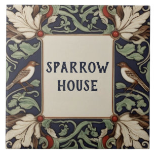 Navy Green Bird House naam Plaque Bord teken Tegeltje