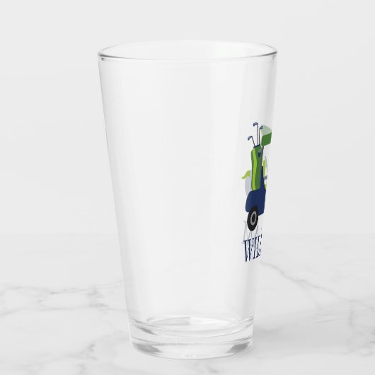Navy & Green Golf Cart - gepersonaliseerde glastro Glas (Rechts)