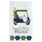 Navy & Green Golf Cart persoonlijke cadeautas (Achterkant)