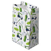 Navy & Green Golf gepersonaliseerd Klein Cadeauzakje (Achterkant Gekanteld)