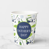 Navy & Green Golf gepersonaliseerd Papieren Bekers (Voorkant)
