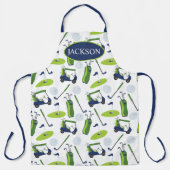 Navy & Green Golf gepersonaliseerd Schort (Voorkant)
