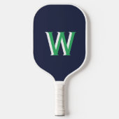 Navy Green Monogram Pickleball Paddle