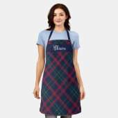 Navy Green Red Tartan Pset Personalized Holiday Schort (Gedragen)