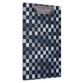 Navy Grijs Blauw Cheques Klembord (Rechts)