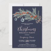 Navy groene dennenrode kerstbedrijf corporate kaart (Voorkant)