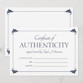 Navy Groter Certificaat van Authenticiteit (Voorkant / Achterkant)