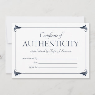 Navy Groter Certificaat van Authenticiteit