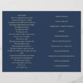 Navy Hand Lettered Chic Flourish Funeral Memorial (Achterkant)