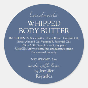 Navy Handmade Body Butter Biologisch Ronde Sticker
