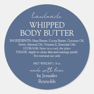 Navy Handmade Lichaamsboter Biologisch Ronde Sticker