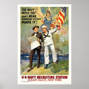 Navy heeft je nodig. Lees de geschiedenis niet, ma Poster
